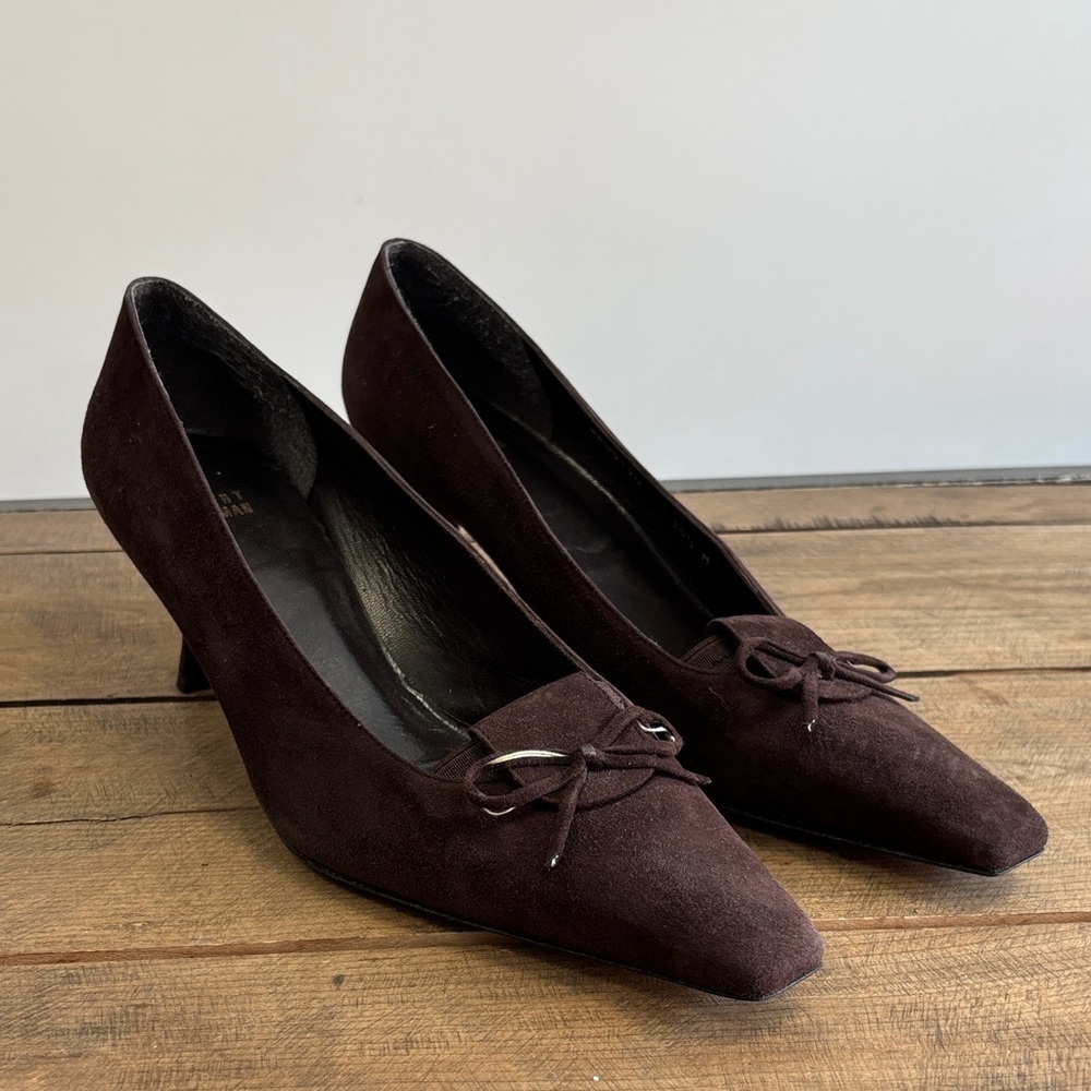 Stuart Weitzman Dark Brown Suede Heels